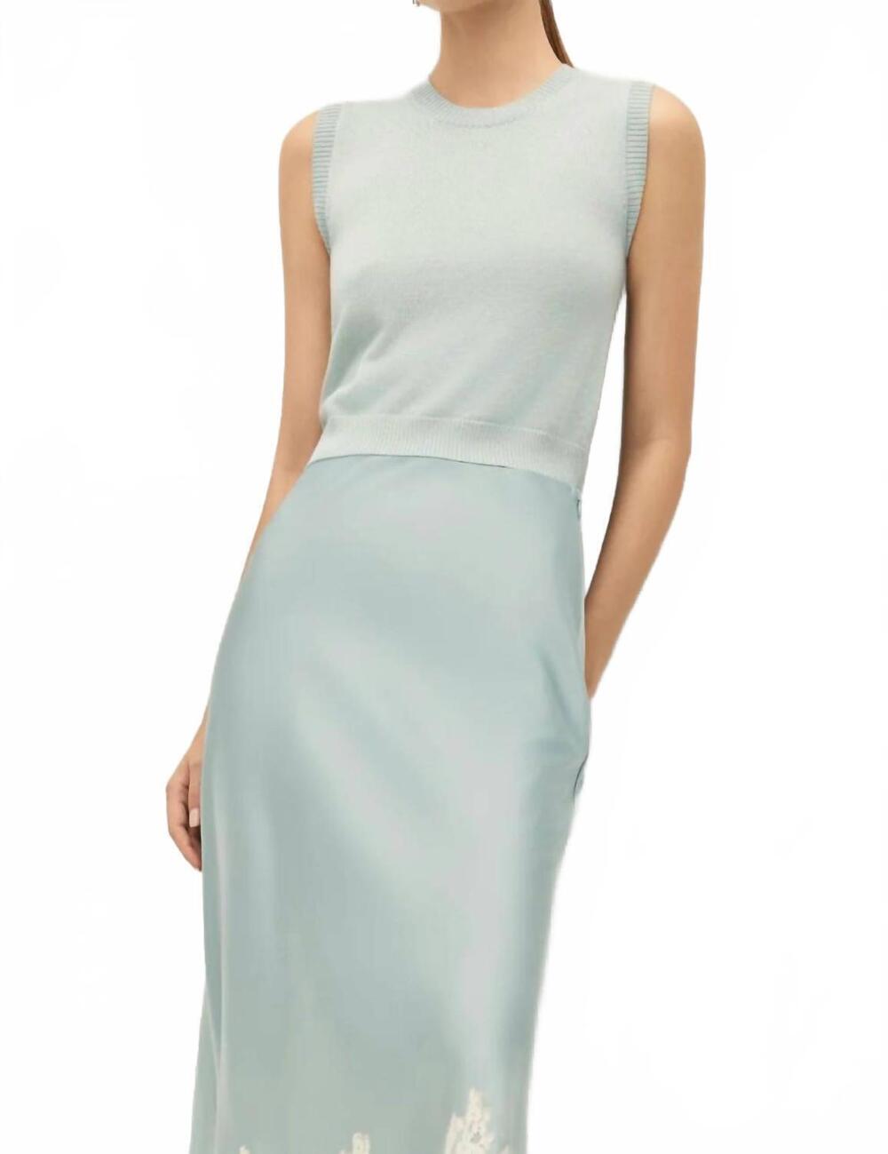 NEW ELODIE fiora knit tank top in blue